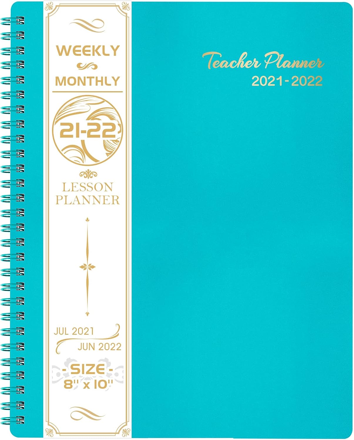 2021-2022 Teacher Planner - Jul 2021- Jun 2022, 8'' x 10'', Lesson Plan Book, Weekly & Monthly Lesson Planner, Flexible Cover, Monthly Printed Tabs, Twin-Wire Binding : Office Products