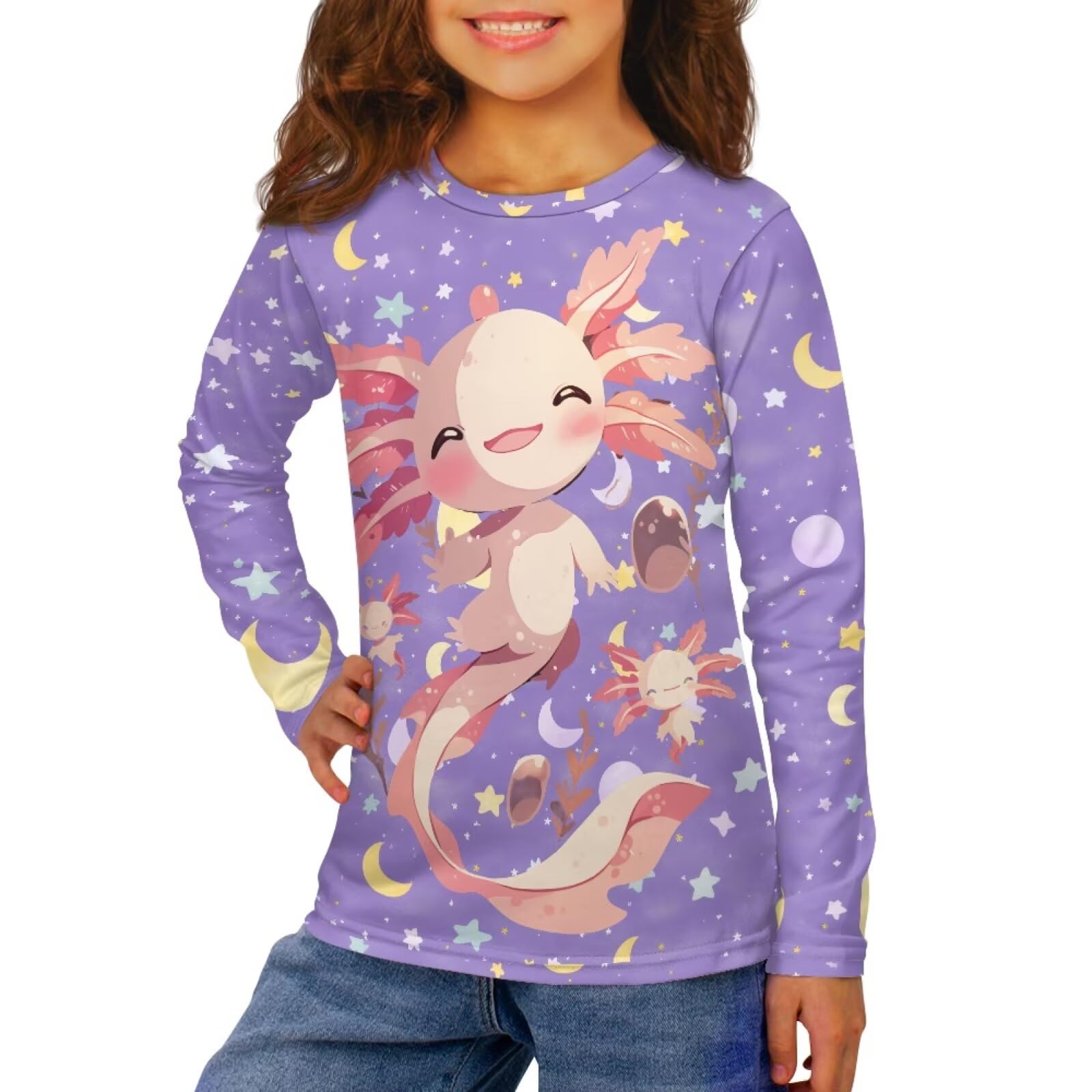 Long Sleeve Shirts for Girls Winter Tops 3-16t Cartoon T Shirts for Fall Clothes