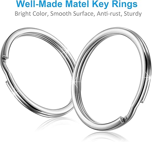 Miniatura 3 de YHYZ Llaveros de 1 pulgada a granel (100 unidades, redondos), llaveros de metal plateado de 0.98 pulgadas (0.984 in), para cadena Kechain, etiqueta