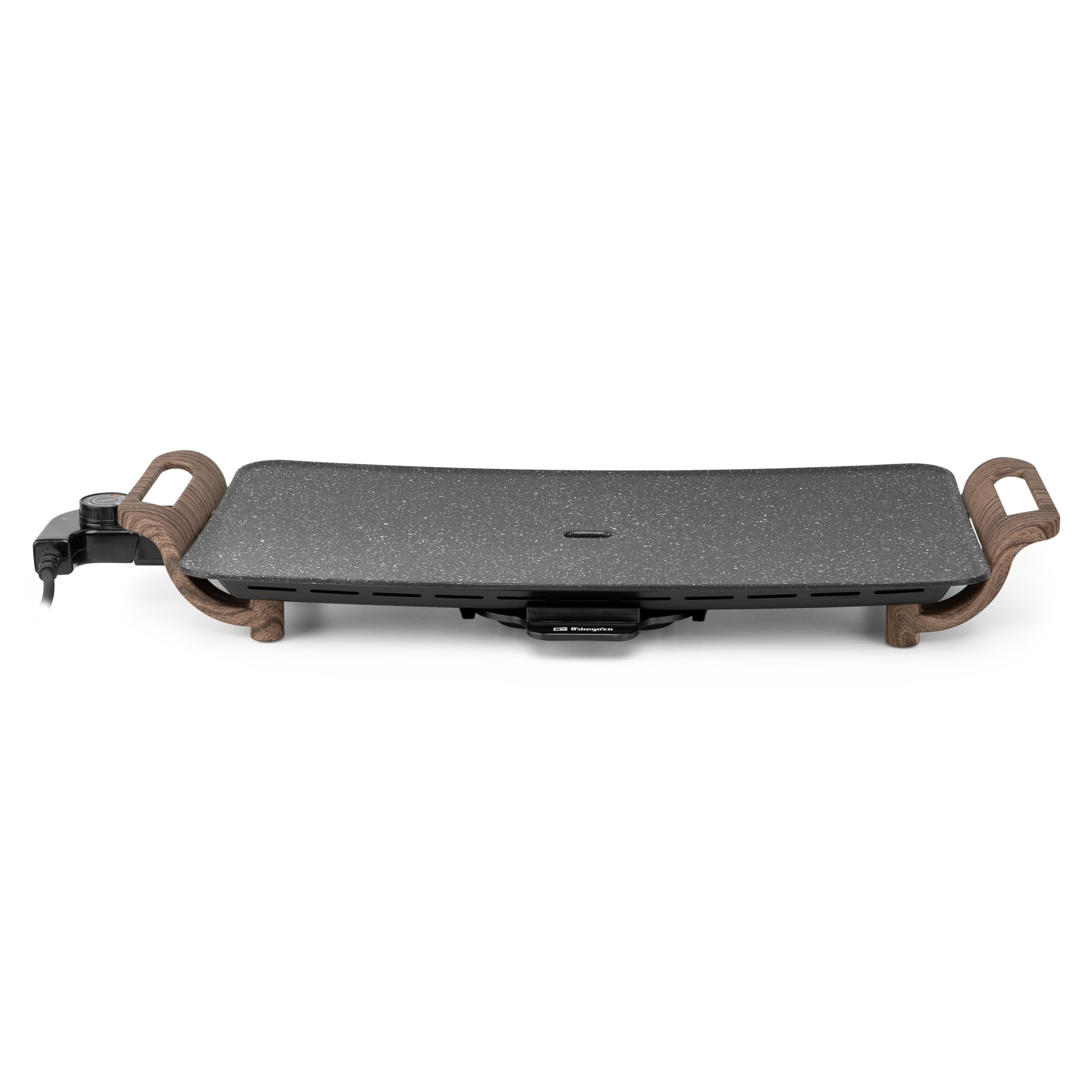 Orbegozo Tabla de Asado TBC 4050 Eléctrica con Superficie Antiadherente Efecto Cerámico, Termostato Regulable, 50 x 27 cm, 2000 W