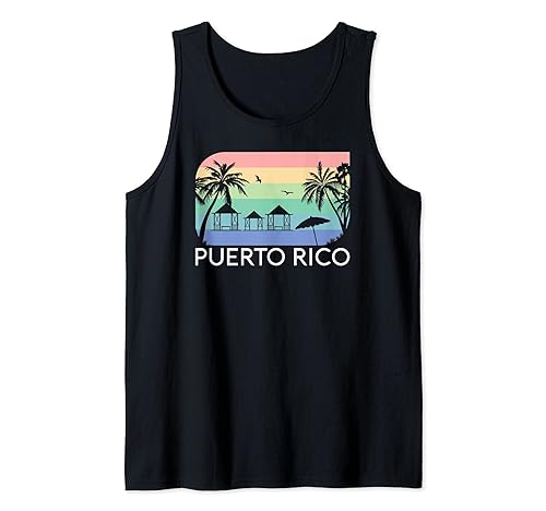 Puerto Rico Retro Beach Vintage Vacation Trip Resort Rican Tank