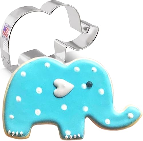 Lindo cortador de galletas de elefante, 4.25 pulgadas, fabricado en Estados Unidos por Ann Clark