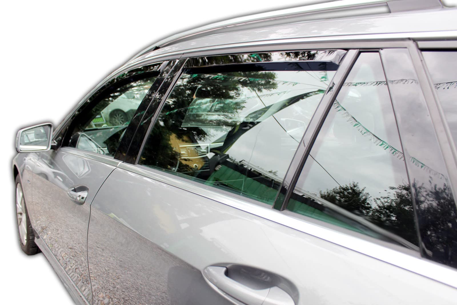 J&J AUTOMOTIVE Windabweiser für Mercedes E Klasse S212 2009-2016 4tlg Heko Regenabweiser Vorne Hinten Getönt