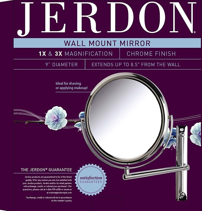 Espejo de maquillaje de pared Jerdon JP3030CF 9 pulgadas miniatura 6