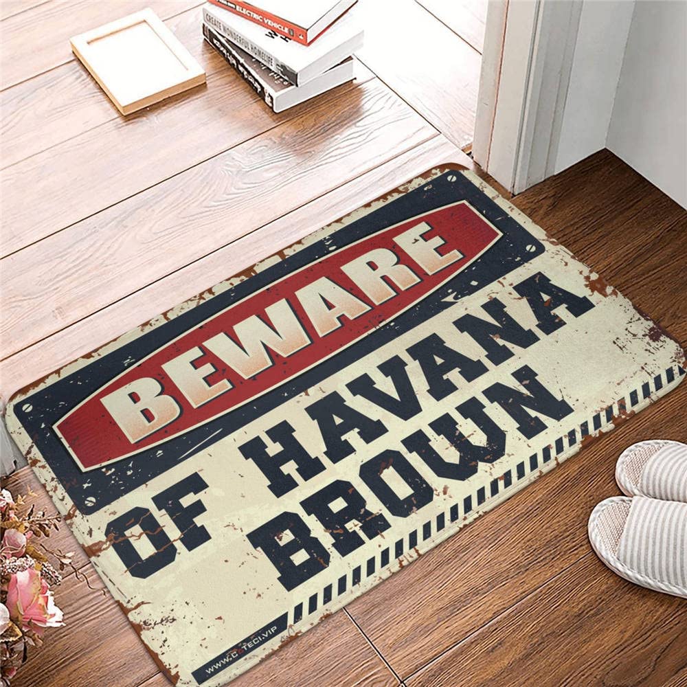 Alfombra marrón para cocina de 65 x 90 cm modelo Beware of Havana