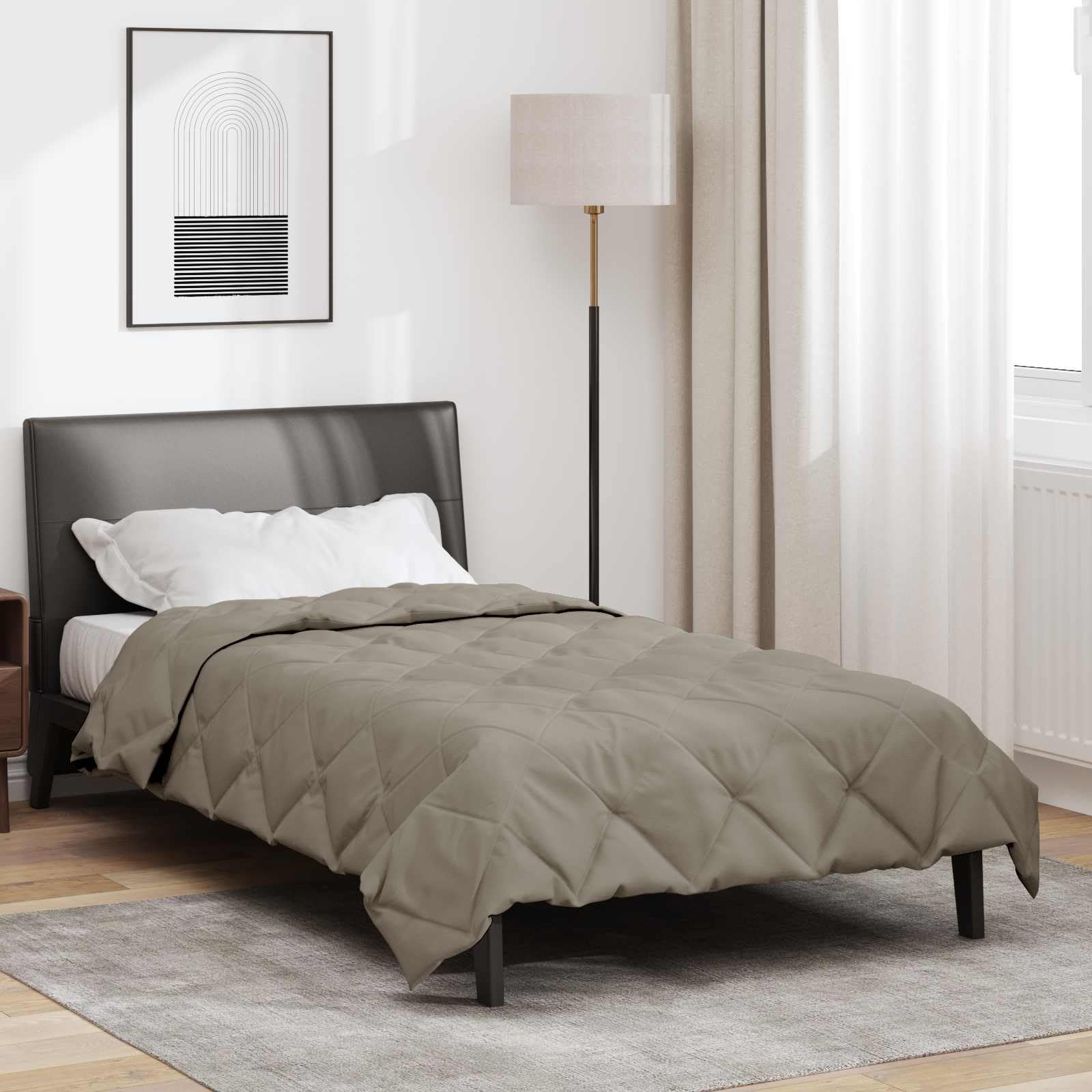 Edredón para todo el año, color gris claro, 155 x 220 cm, microfibra, transpirable, hipoalergénico, para dormitorio, verano e invierno, fácil de limpiar