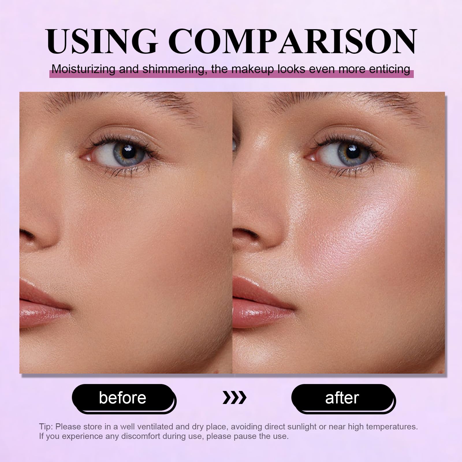 KYDA Glow Highlighter Stick, Shimmer Highlighter Stick Makeup Balm for Face and Body Watery Radiant Finish - Image 3