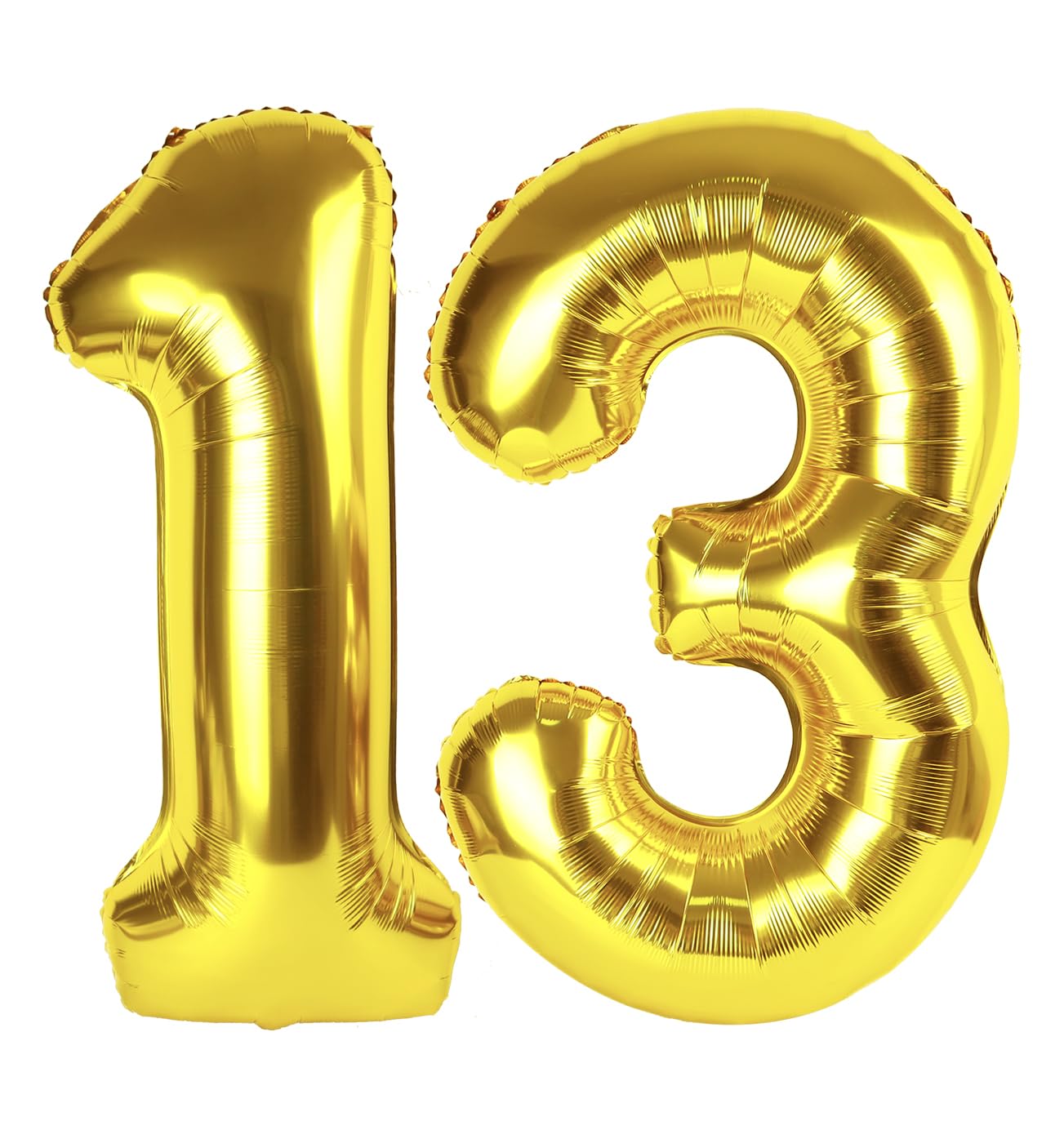 Gold Number 13 Balloon 40 inch, 13 Number Balloons, 13th Gold Birthday Decorations, 13 Year Old Girls Boys Golden Party Supplies