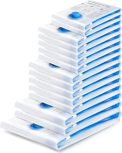 Miniatura 10 de BoxLegend Bolsas de almacenamiento al vacío con bomba de mano grande, 12 combinados (3 jumbo, 3 grandes, 3 medianas, 3 pequeñas) bolsas gruesas de