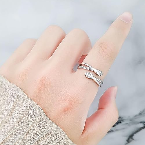 Miniatura 35 de 925 Sterling Silver Ring Minimalist Adjustable Rings Band Handmade Rings for Women Girls