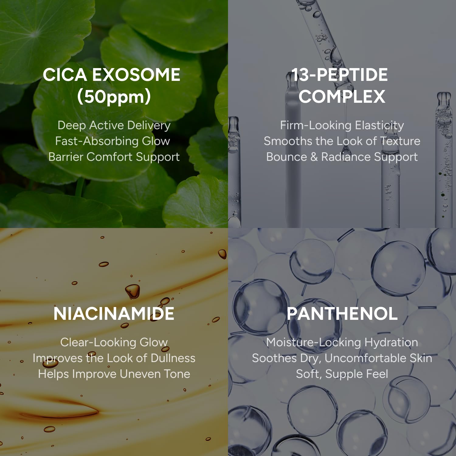 CICA EXOSOmethod plus 50 Serum, Centella Asiatica Exosome with Niacinamide&13 Peptides for Glass Skin, Strengthens Skin Barrier, Hydrating & Rebalancing Korean Skin Care (1.69 Fl Oz / 50ml)