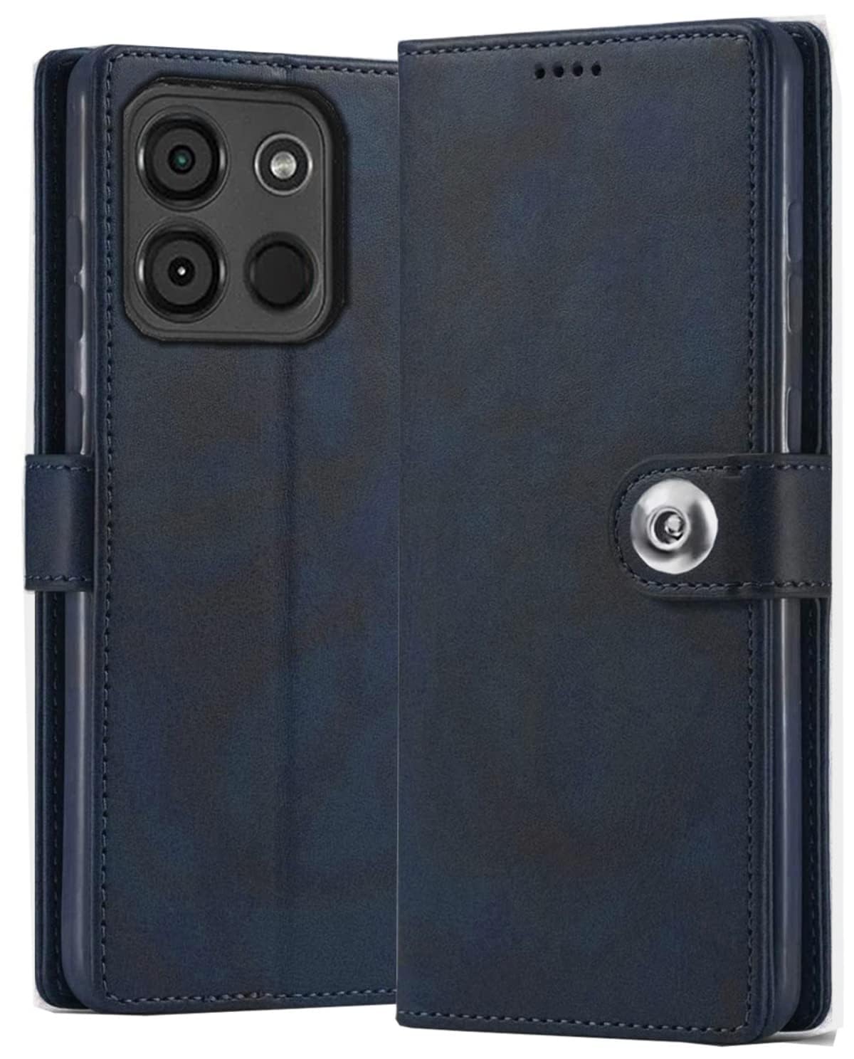 Fastship Case itel A663L / Aura 05i Flip Cover | Full Body Protection |Back TPU Wallet Stylish Button Magnetic Book Cover Leather Flip Case for itel Aura 05i - Blue (B0CTGB5XYC) Amazon Price History, Amazon Price Tracker