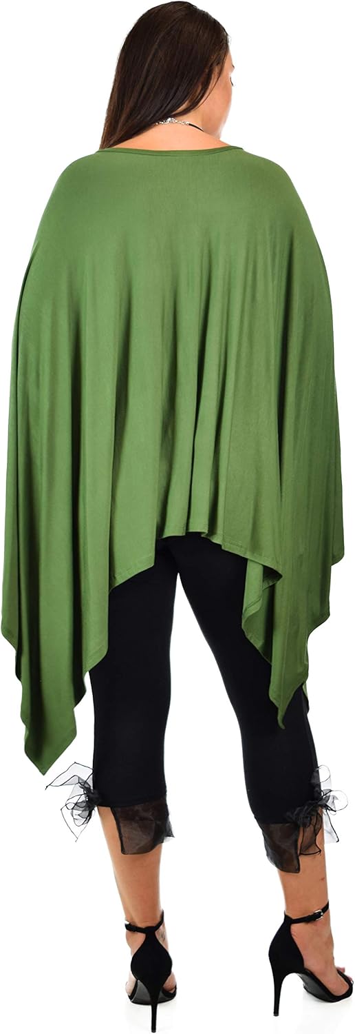 Dare2bStylish Women Versatile Loose Fit Dolman Poncho Tunic Dress Top Cover Up