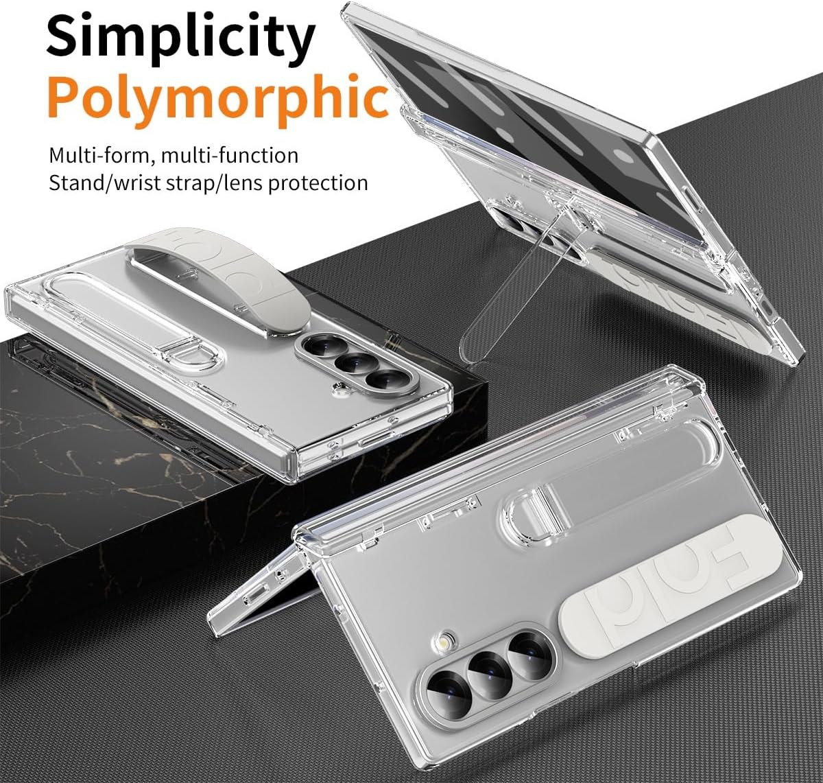 Business-style phone wallet case Compatible with Samsung Galaxy Z Fold 7 Case with Stand Built-in Screen Protector, Hinge Protective Case Full-Body Shockproof Protective Phone Case Compatible with Gal