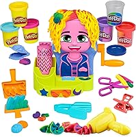 Play-Doh Hair Stylin' Salon Playset with 6 Cans - Creative Pretend Hair Styling Toy for Kids Ages 3+