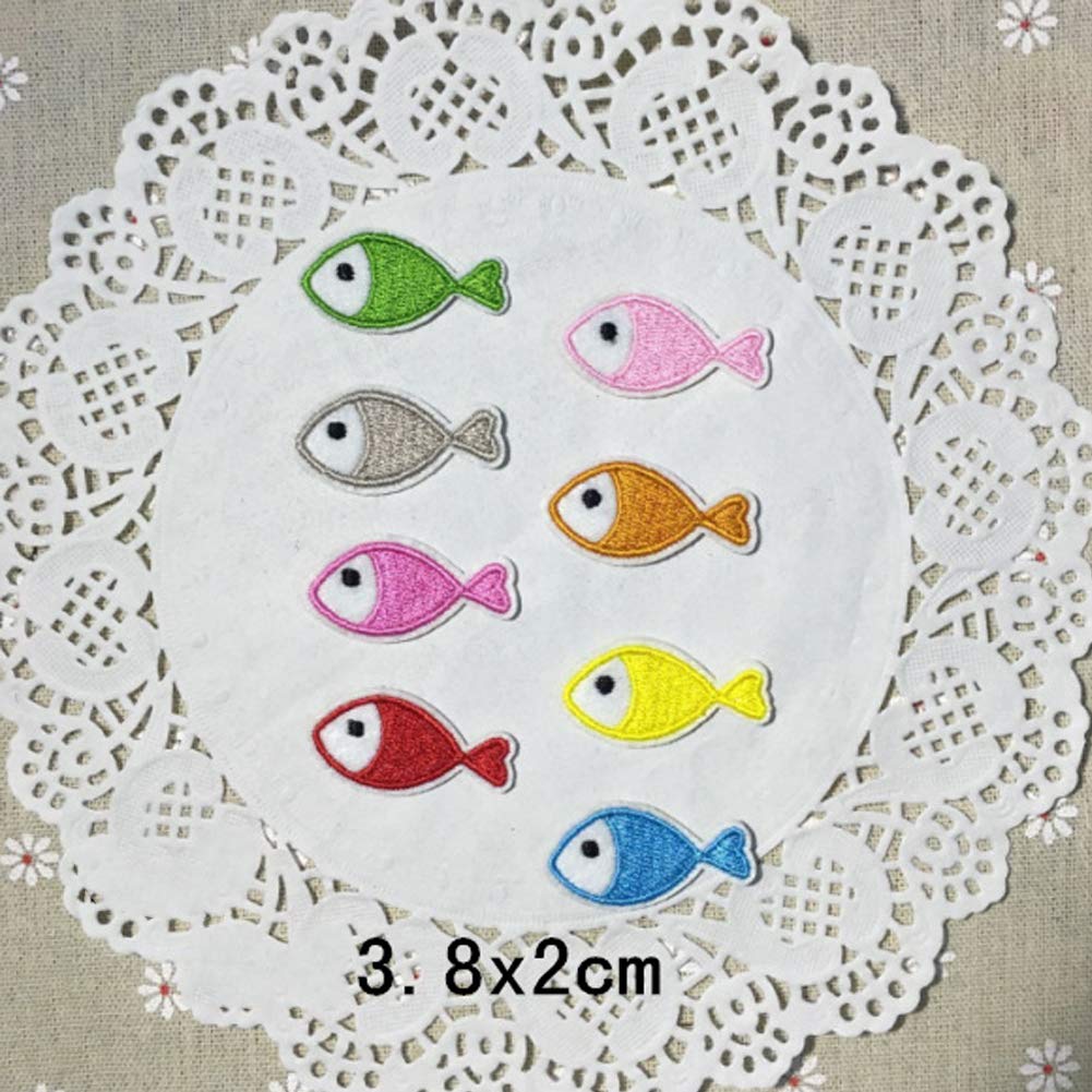 Amazon.co.jp: XUNHUI 魚 サカナ さかな ワッペン 刺繍 アップリケ