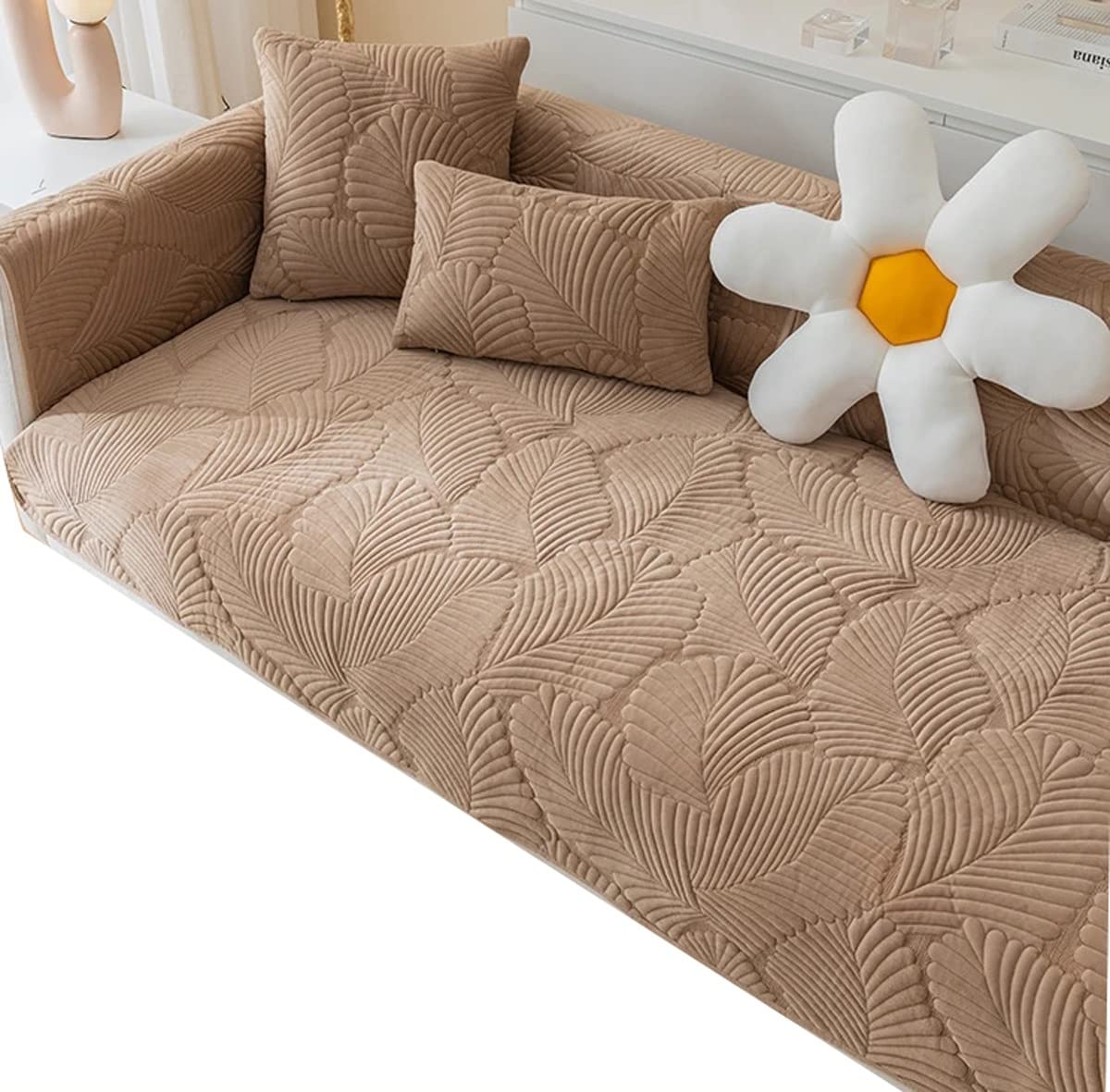 Sofa Slipcover Corner 3/2/1/4 Seater Sofa Cover L Shape Couch Cover Velvet Thick Sofa Protector Anti-slip Reversible Quilted Corner Slipcovers Washable for Sectional Couch ( Color : #12 , Size : 70x21