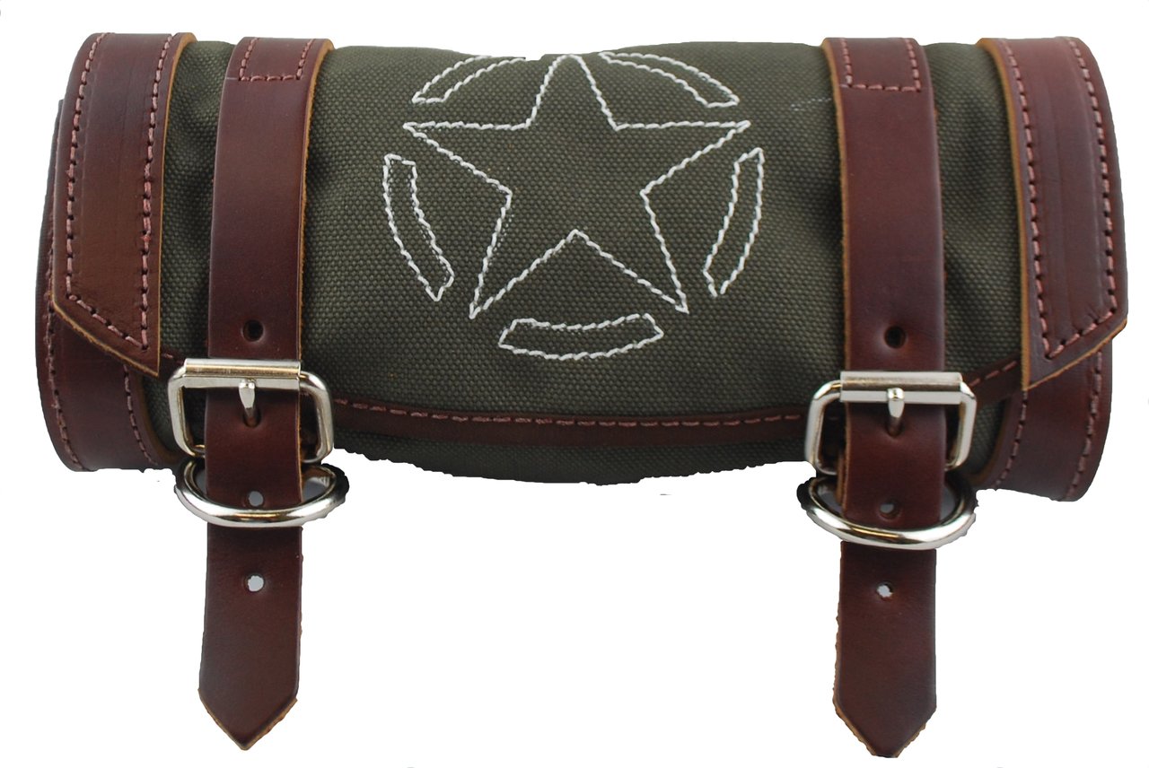 A-PRO Custom Bobber Motorcycle Fork Barrel Tool Bag – 2.5L Black Eco-Leather