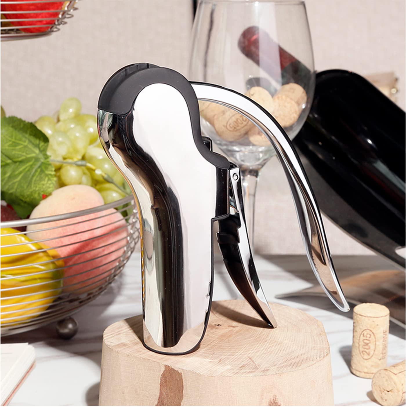 E. Palace in acciaio INOX verticale cavatappi a leva con tagliacapsule design Housewares integrata.