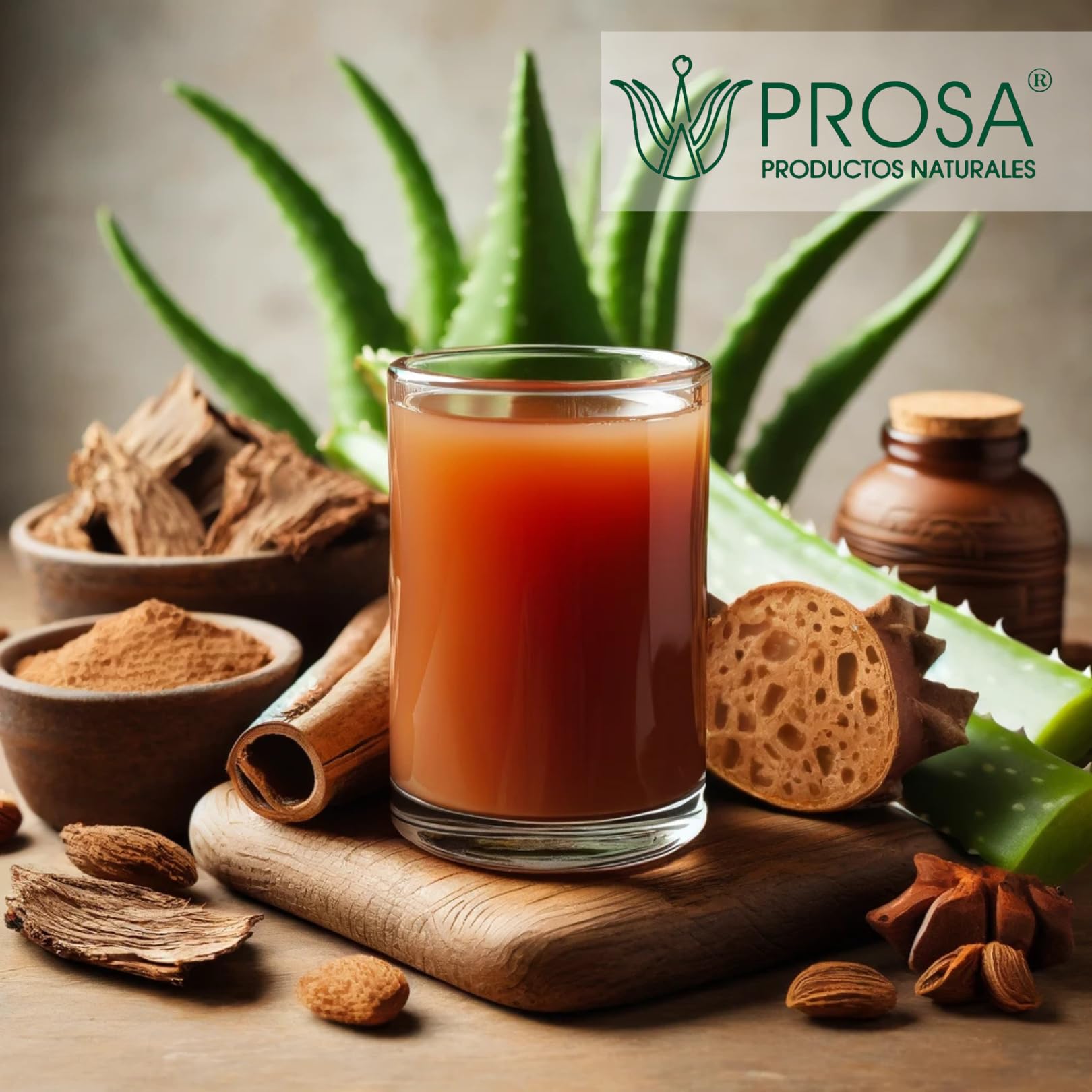 PROSA Aloe Vera, Nopal Cactus, and Cuachalalate Herbal Supplement – 33.8 fl oz (1.05 qt / 1L) – with Vitamin C for Digestive & Immune Support