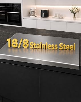304 Stainless Steel Cutting Boards with Lip,Food Prep Boards 15.7x11.4"