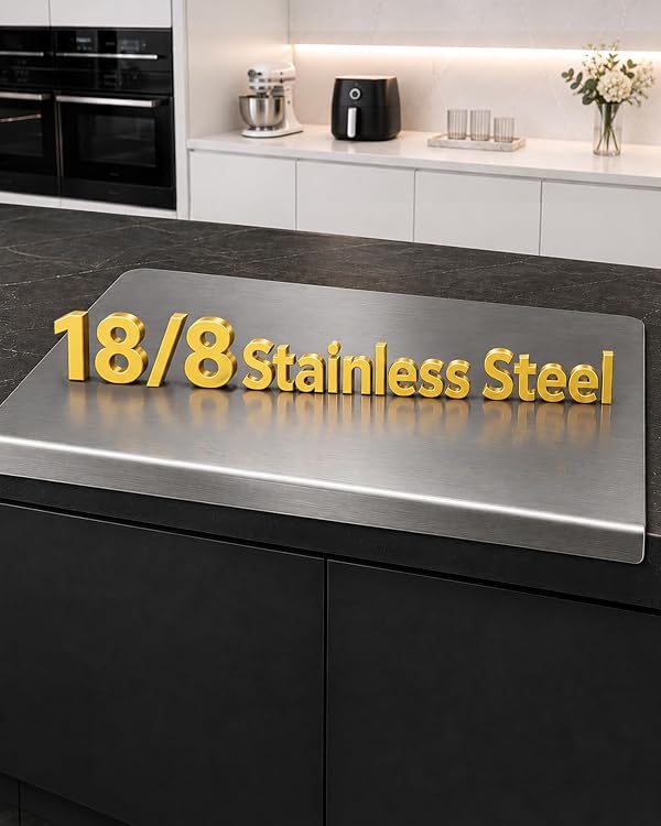 Extra Large 304 Stainless Steel Cutting Boards with Lip 27.6x15.4" by Cbtidaok - Used condition - US$59.99