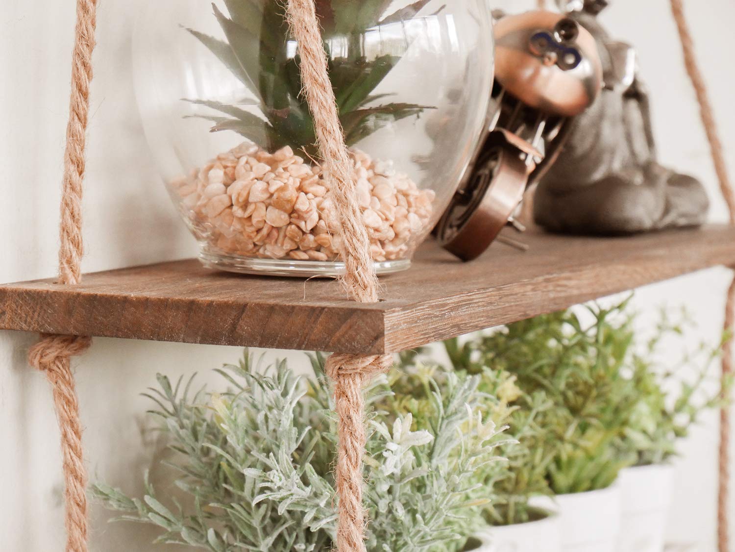 Buy HomeZone Shelves, 2 Tier Rope Swing Shelf Vintage Shabby Chic