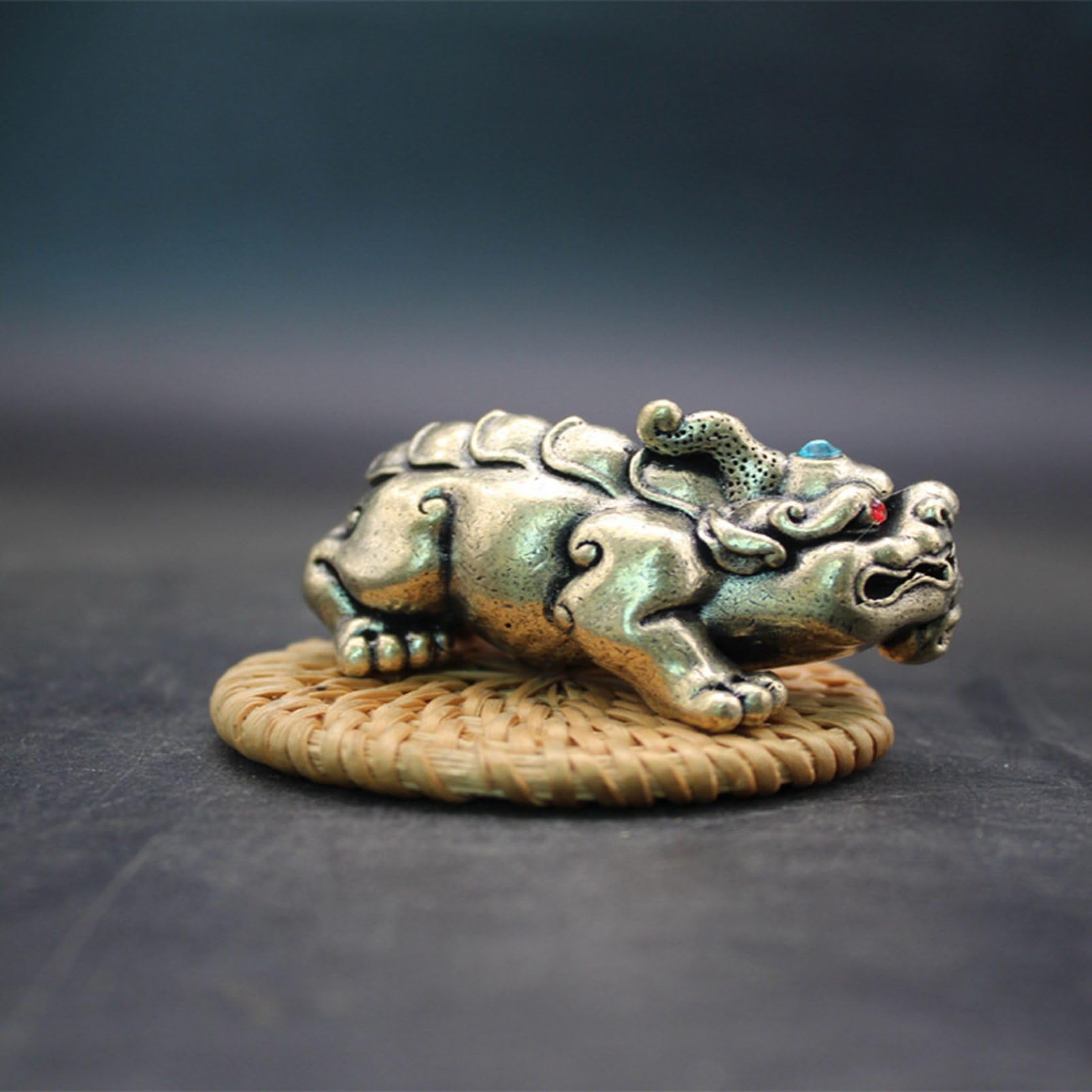 風水　招財貔貅　ヒキュウ置物 貔貅 置物 ヒキュウ 招財 風水置物 雄雌セット 一対 銅製 ひきゅう