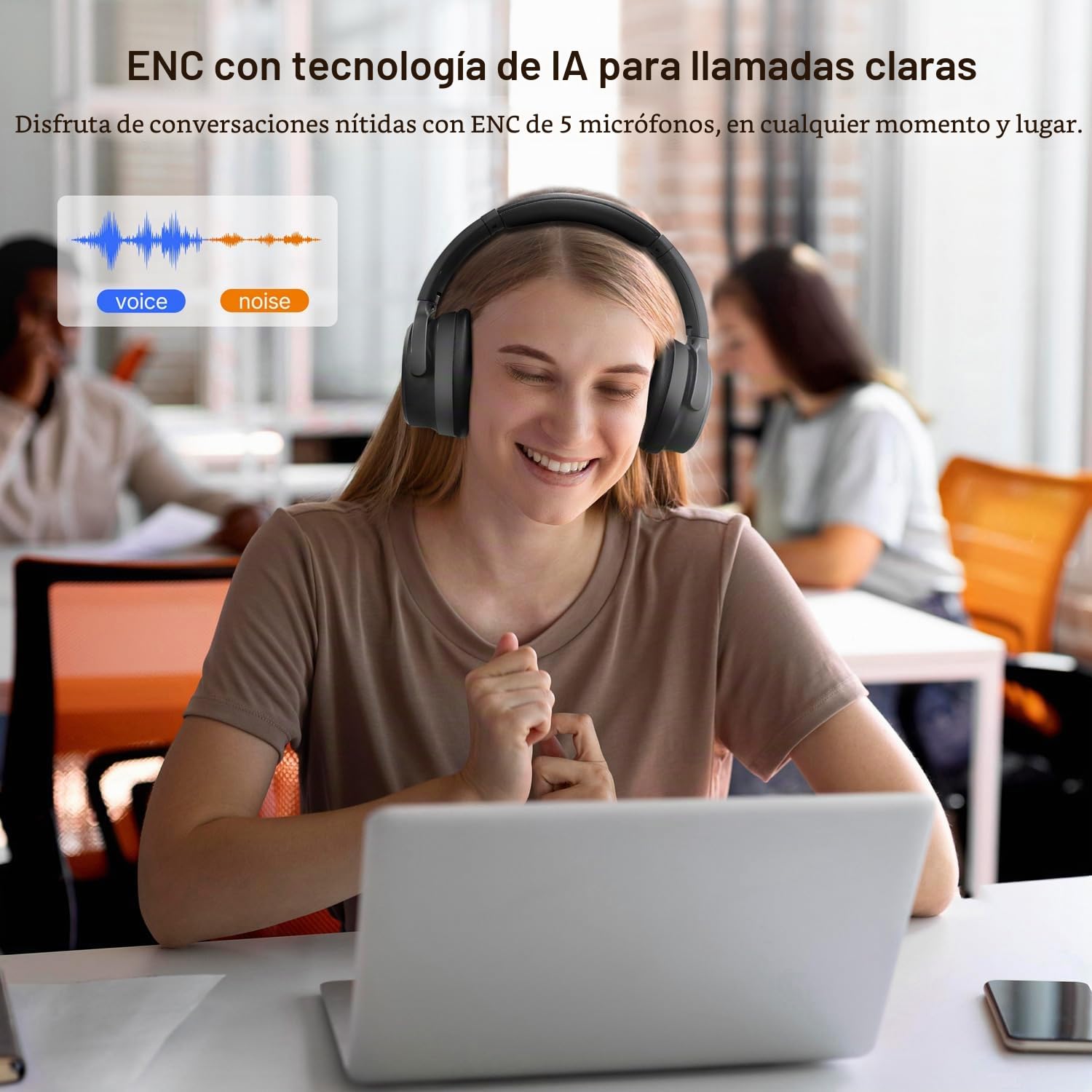 EarFun Tune Pro Cascos Bluetooth con ANC Híbrida, LDAC, 120H | Doble Altavoz, Llamadas Nítidas con 5 Mics, Graves Profundos, Ajuste Cómodo, Conexión Multipunto, EQ Personalizado vía App