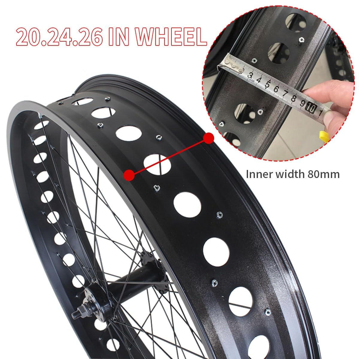 Amazon | スノーバイク用ホイールセット 20/24/26インチ×4.0インチ