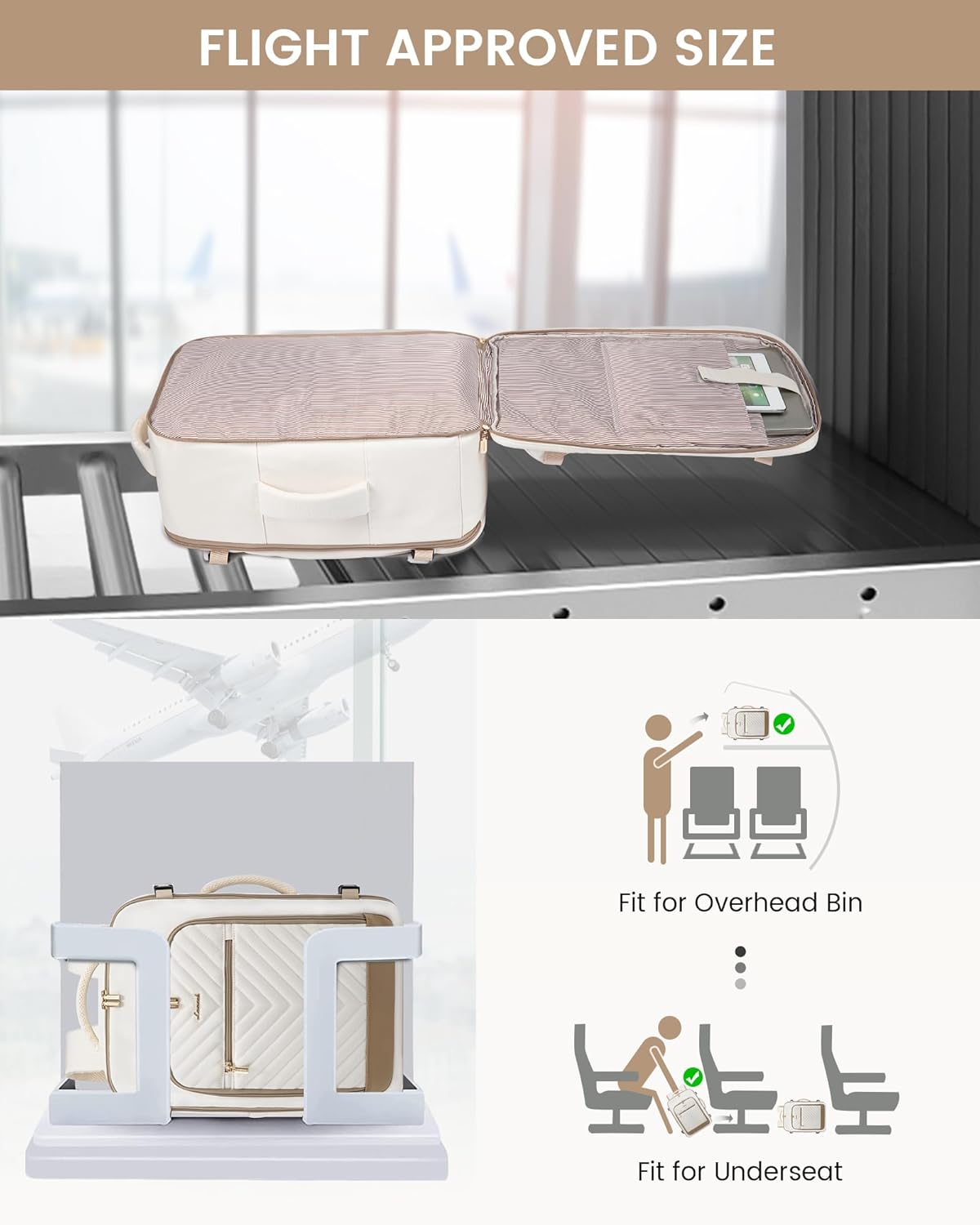 LOVEVOOK Travel Backpack For Women,40L Carry On Backpack Flight Approved,TSA Personal Item Travel Bag Fits 17 Inch Laptop,Business Weekender Overnight Daypack with 3 Packing Cubes - Image 2