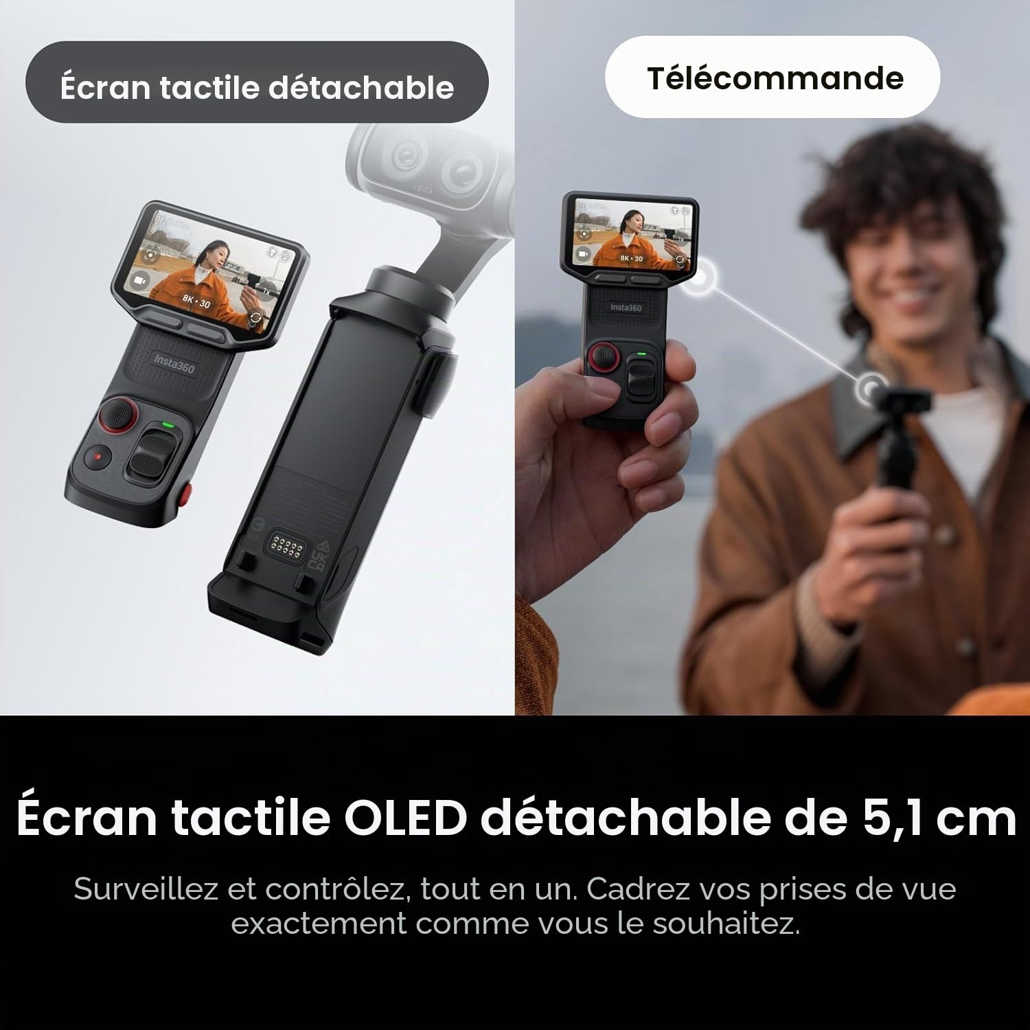 Insta360 Luna Ultra Creator Bundle Caméra modulaire avec capteur de 1", vidéo I-Log 10bit, Photos de 37 MP avec Raw, stabilisation 6 Axes, Wi-FI 6, Audio Hi-FI