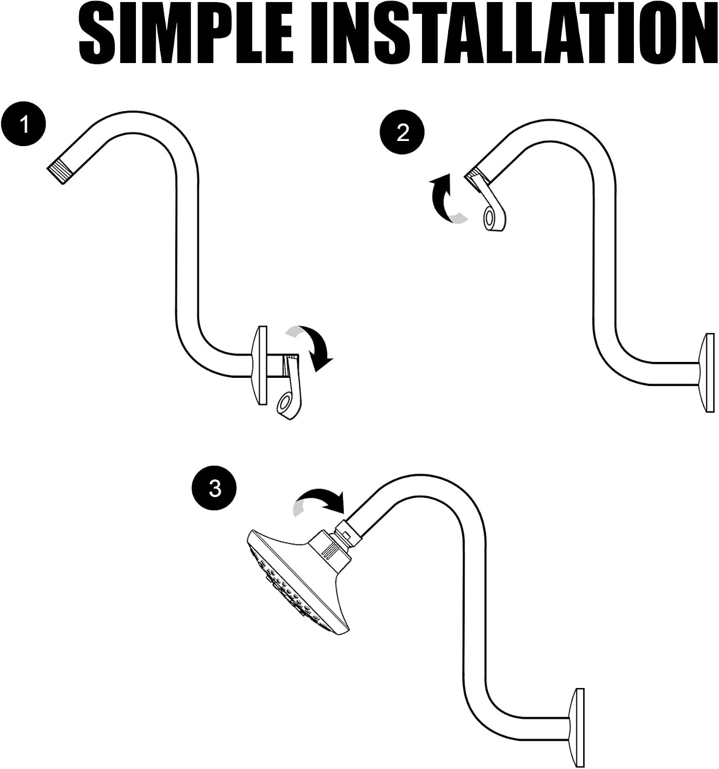 High Rise Shower Arm with Flange,"S" Shaped Shower Head Extension Arm, 10 inch Oil Rubbed Bronze Shower Arm Extension