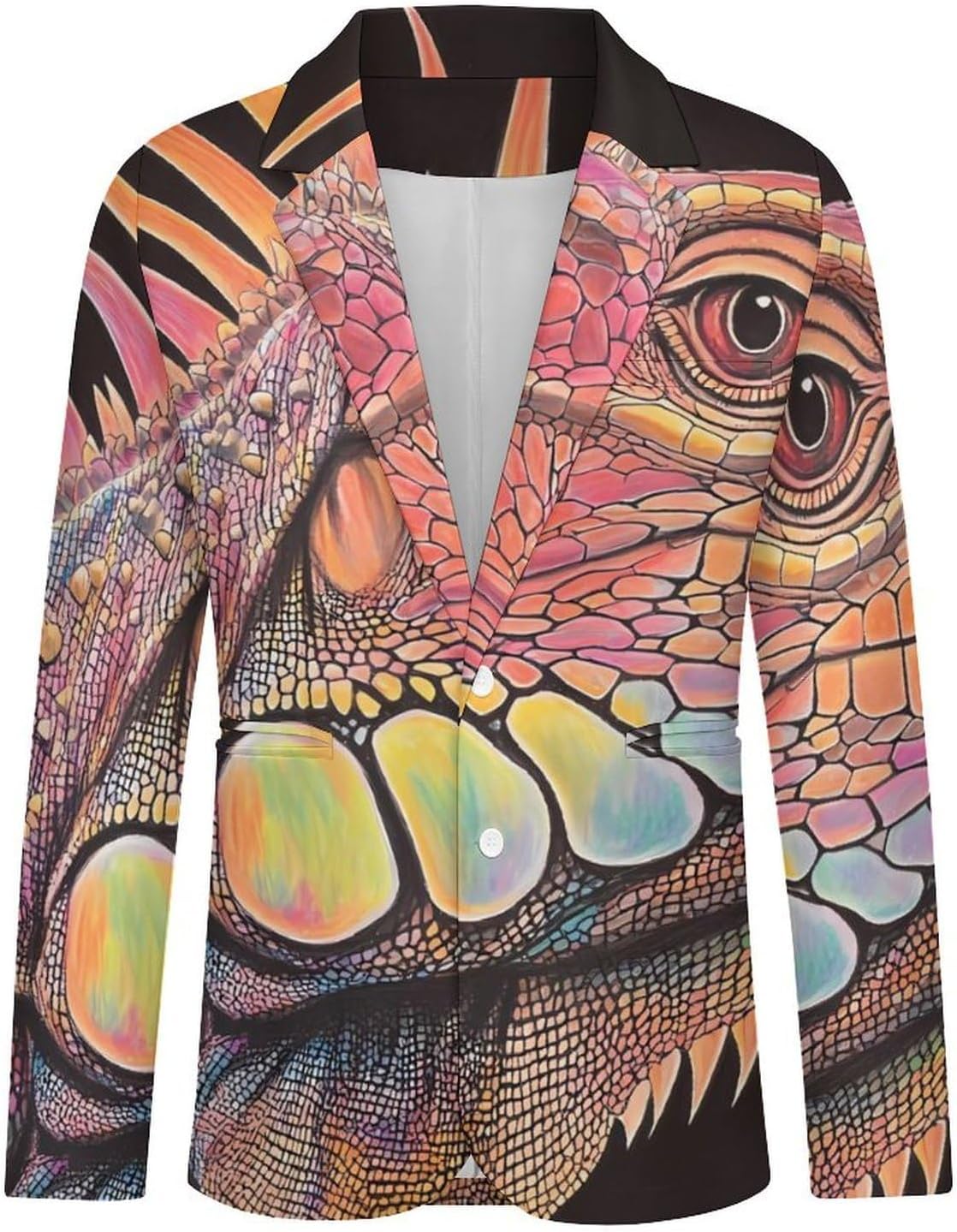Colorful Lguana Men's Blazer Sport Coat Jacket Two Buttons Business Casual Suit