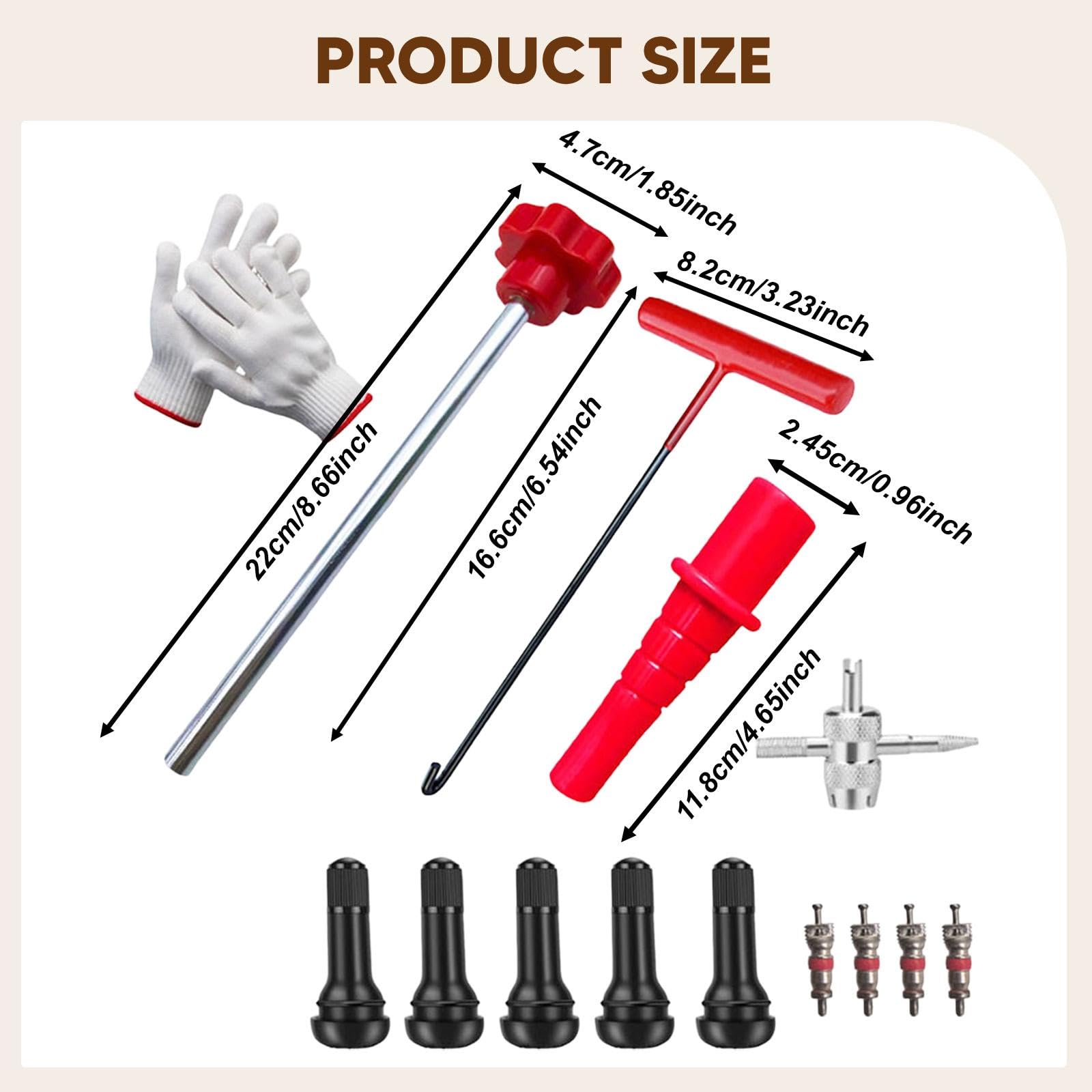 Qianly Quick Change Reifenventil Werkzeugset Ventilkern Reparaturwerkzeug Reifenventil Austauschhilfe Ventileinsatz Montagewerkzeug Metall Gummi für Hobbymec, Style E