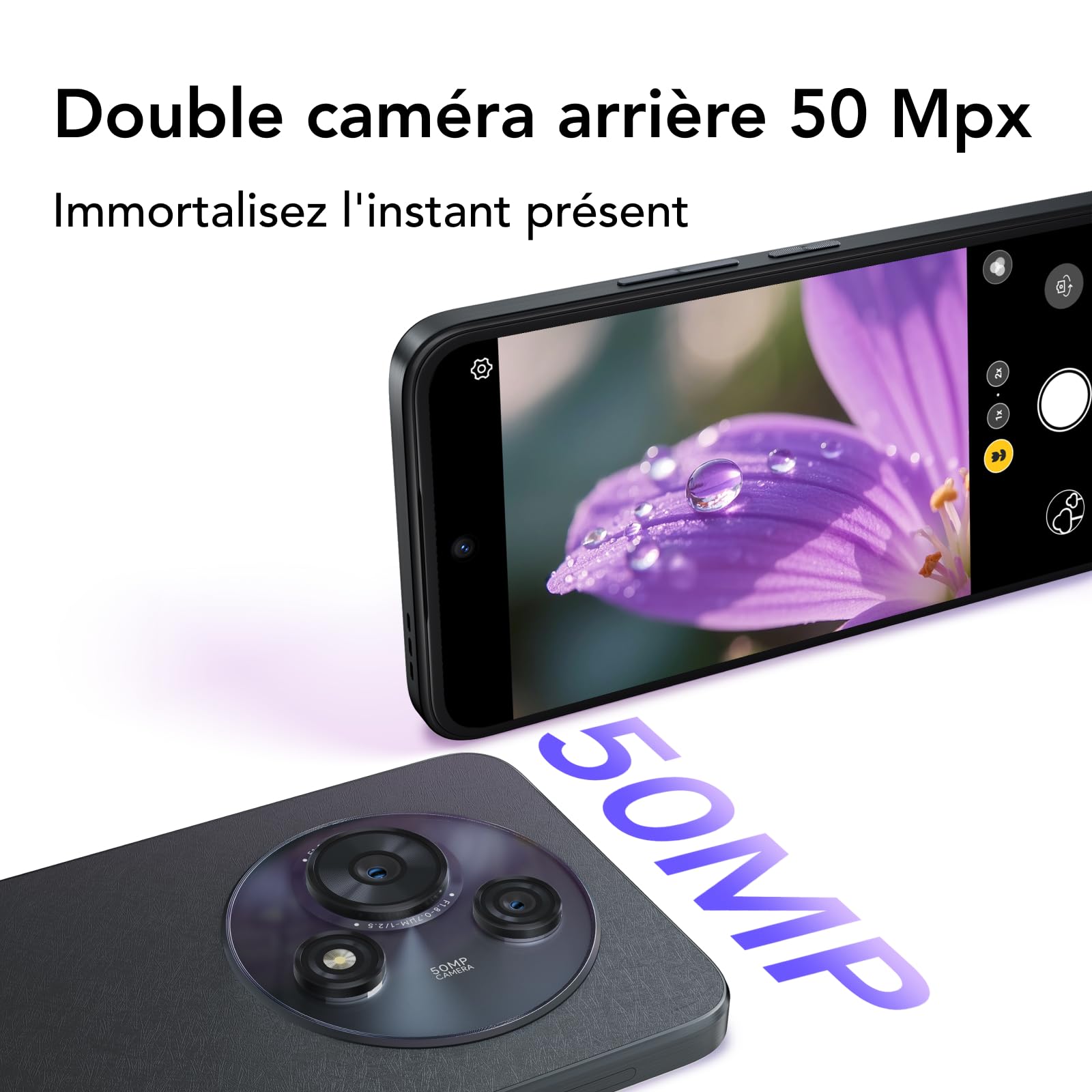 TCL Téléphone Portable 60 SE, écran HD+ 6,7 Pouces, Smartphone débloqué 8+512 Go, Double caméra 50 Mpx, Grande Batterie 5000 mAh, téléphone Mobile Android 15, Double Haut-Parleur, Blanc Blizzard