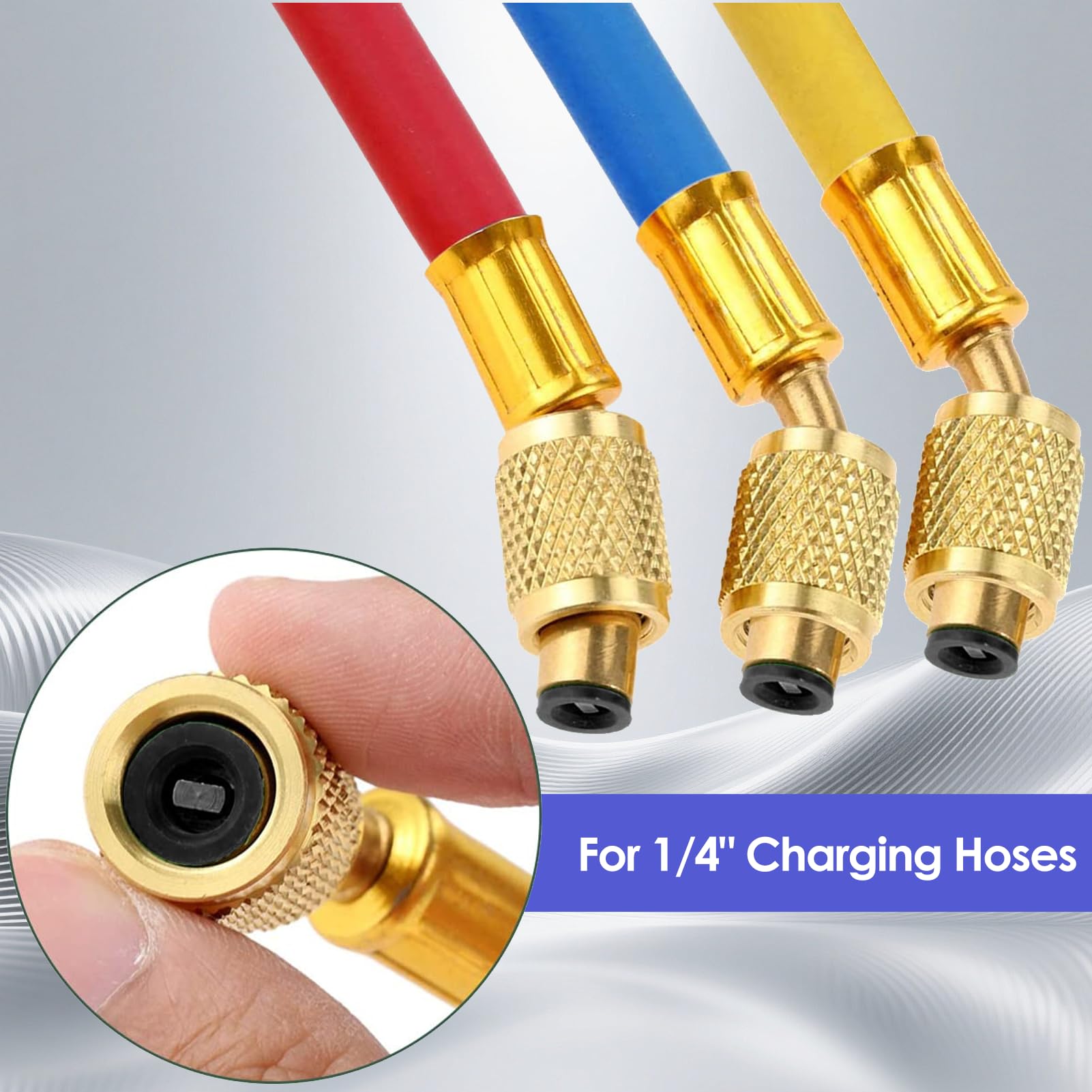 Akozon Kit Riparazione Aria Condizionata Auto 71pezzi, 10 Nuclei Valvola + 50 Guarnizioni Fruste + 10 Valvole, Kit Guarnizioni Condizionamento con Strumento Universale