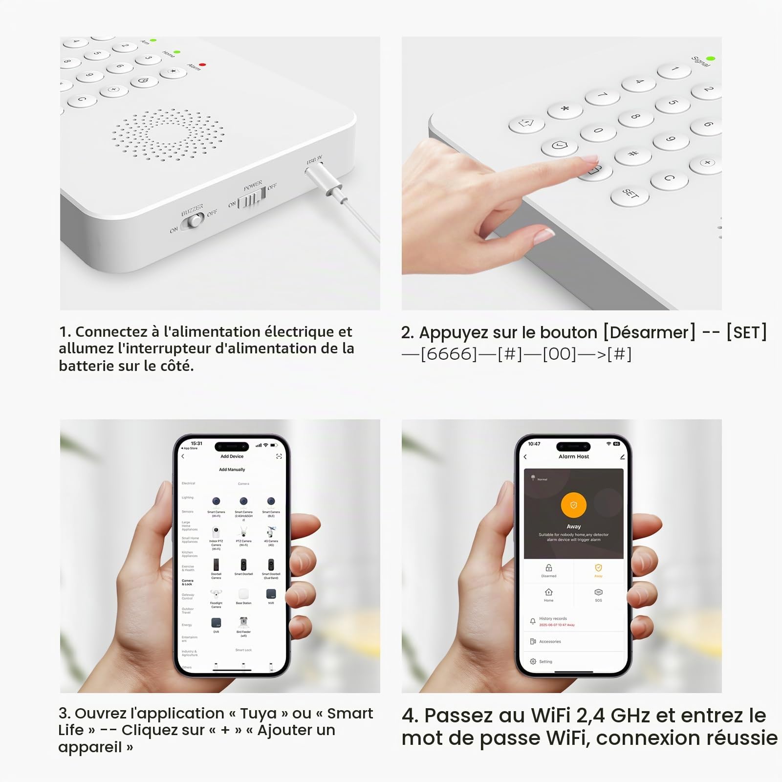 XNY Alarme Maison sans Fil 4G, 24 Pack, WiFi Systeme Alarme Maison avec APP, Détecteur de Mouvement, Capteur de Fenêtre et de Porte, Télécommandes, Sirène, Compatible avec Alexa, Google Assistant