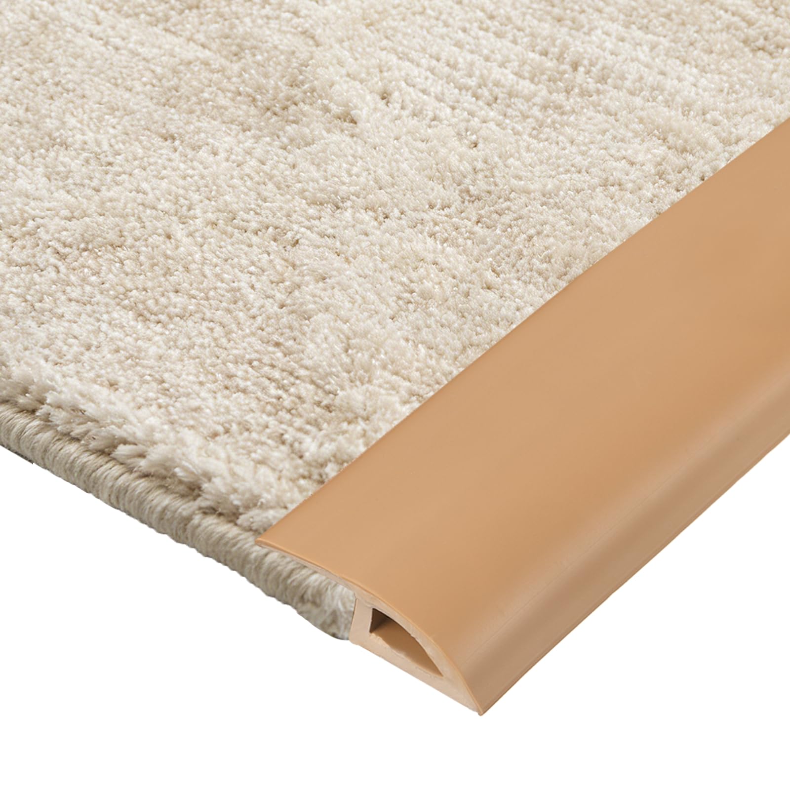sourcing map Floor Transition Strip, 3.2FT x 1.3" x 0.47" PVC Self-Adhesive Carpet to Tile Transition Strip Carpet Edge Strips Laminate Edge Trim for 7-10mm Thickness Uneven Surfaces, Brown