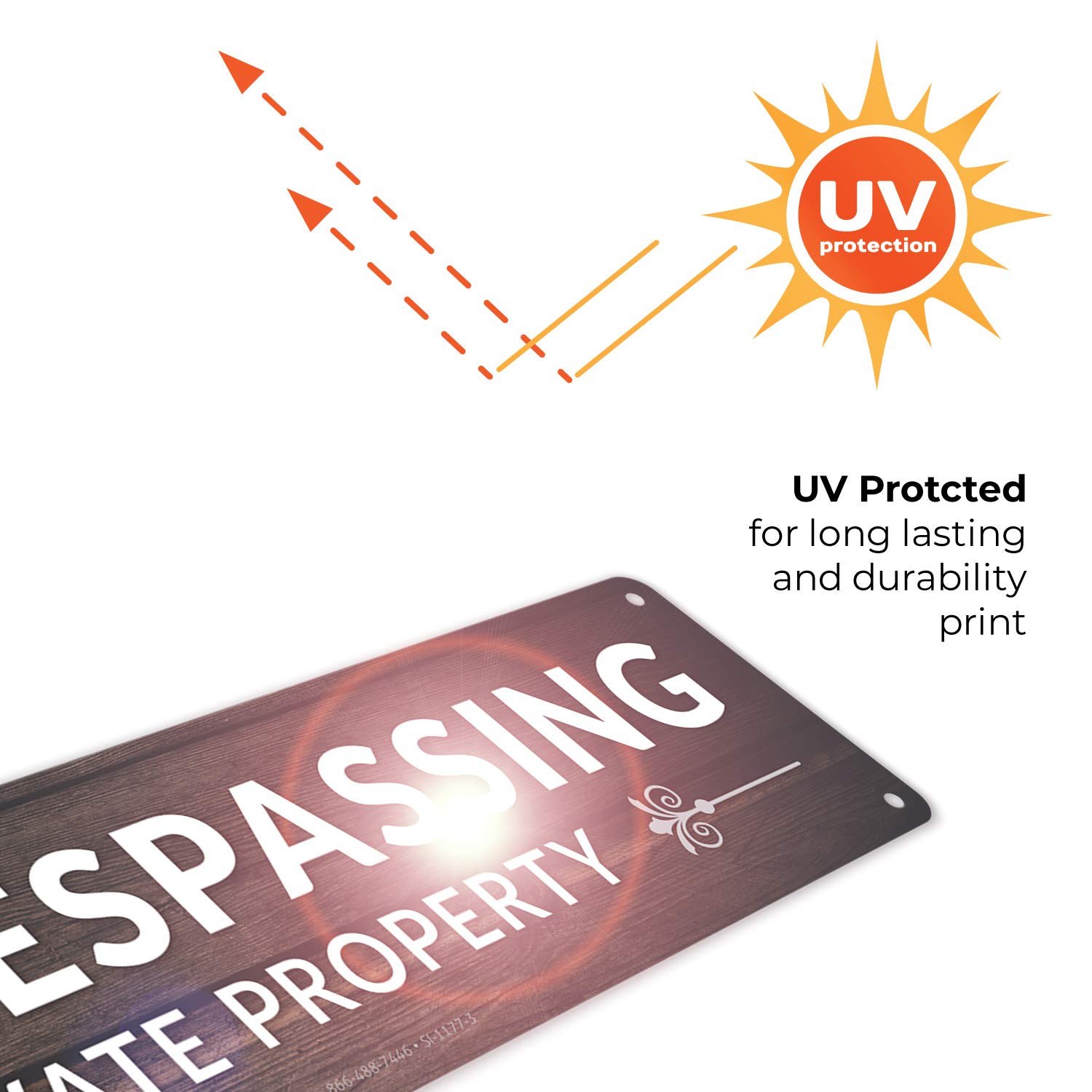 Bеѕt Dеаl 🛒 Private Property No Trespassing Sign, (2 Pack) Rectangle Brown Background Sign, 3x12 Inches, Rust Free .040 Aluminum, Fade Resistant, Indoor/Outdoor Use, Made in USA by Sigo Signs