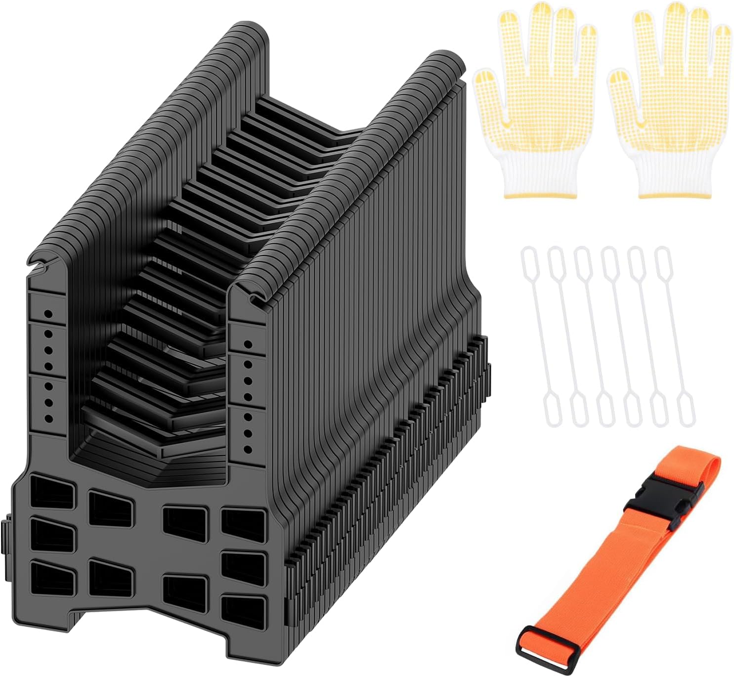 RV Sewer Hose Support 20 Ft, Adjustable Height Accordion design for quick installation of camper sewer hose brackets, for All Travel Trailers, Campers