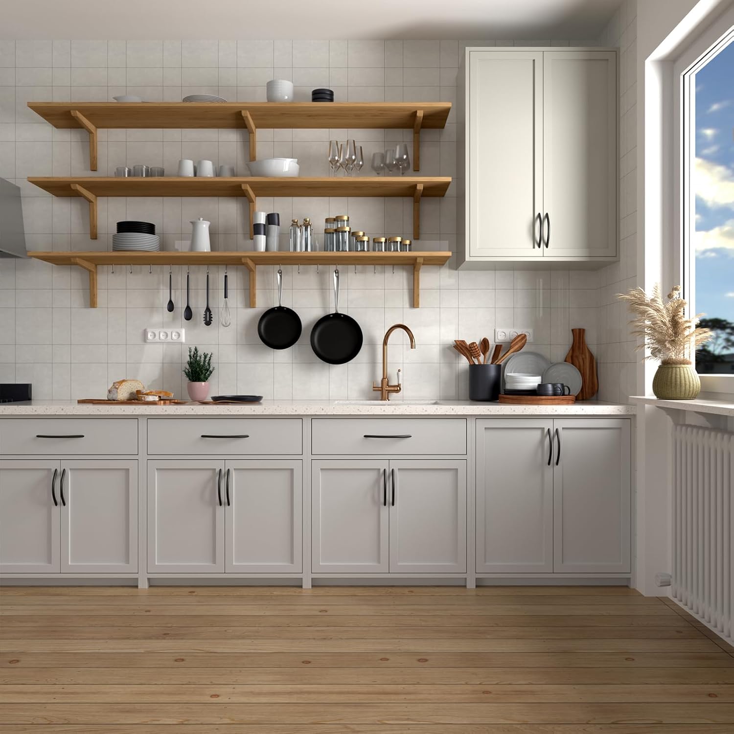 goldenwarm 5 pack Bow Kitchen Cabinet Door Handles 160mm Cupboards Drawers,Matt Black Drawer Furniture Handles,Pull Handle Stainless Steel