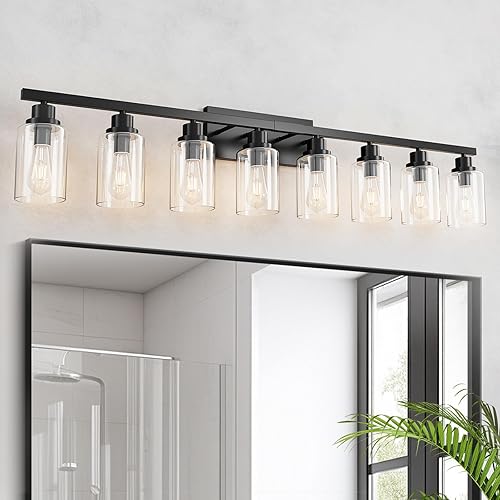 Miniatura 92 de Lámpara de baño de 3 luces, luz negra sobre espejo, moderna casa de campo, apliques de pared industriales rústicos para baño, dormitorio, sala