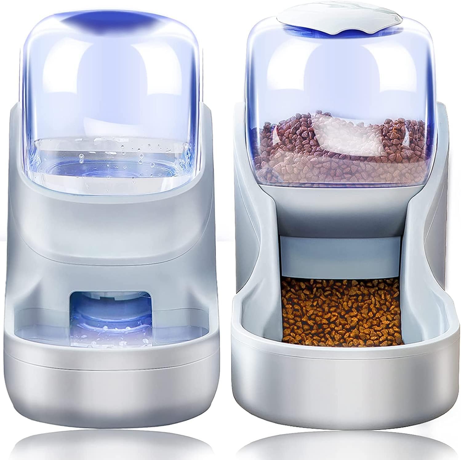 DUBKART Dogs Cats Automatic Feeder,Small Medium Big Animals Automatic Pet Feeder Set Pet Automatic Water Dispenser and Food Bowl Set,3.8L