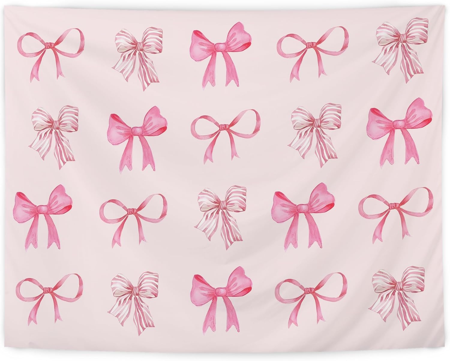 Luvadian Coquette Pink Bow Tapestry, Girly Aesthetic Wall Hanging for Teen Girls Room, Bedroom Dorm Apartment Decor, 50x60 Inches Coquette Bow