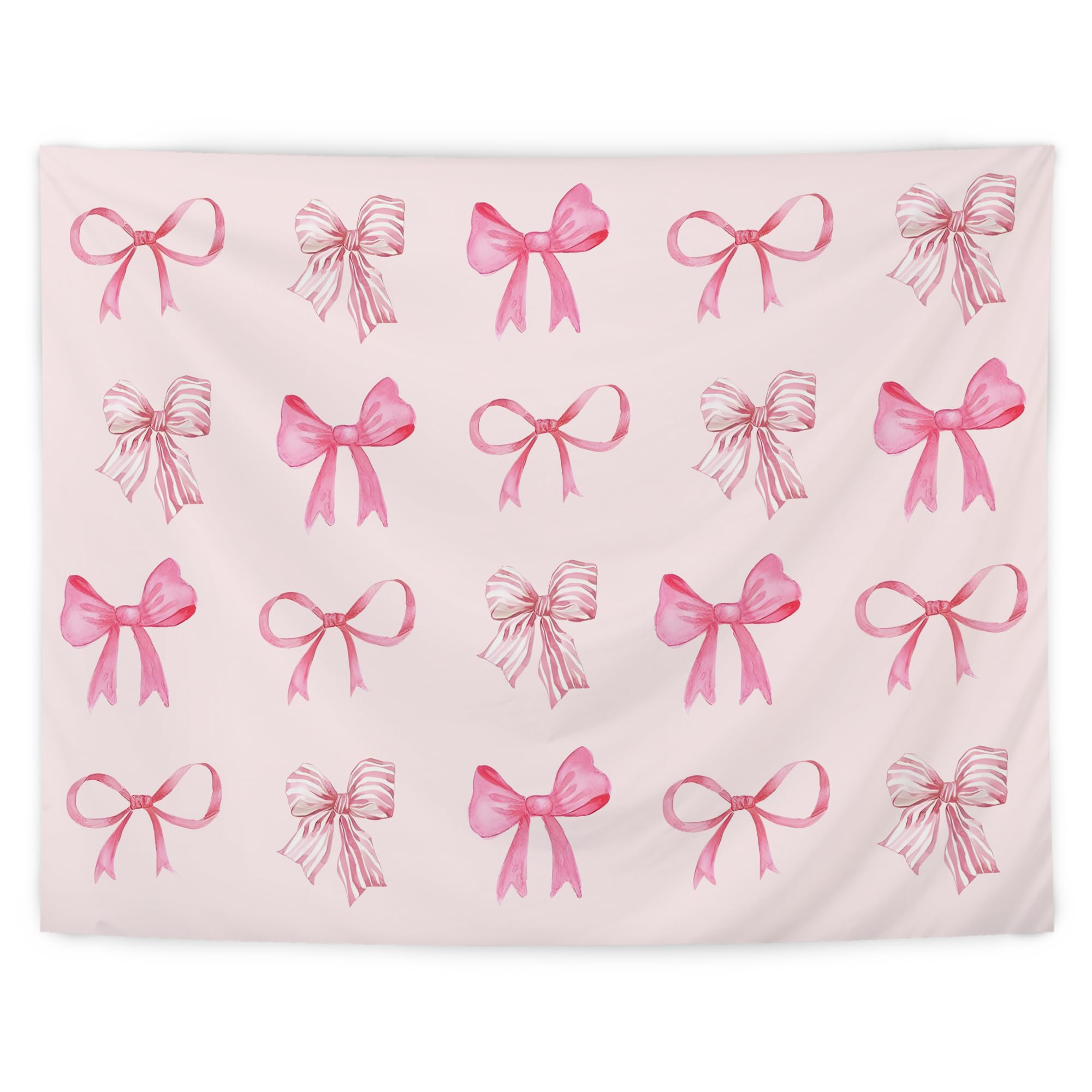 Luvadian Coquette Pink Bow Tapestry, Girly Aesthetic Wall Hanging for Teen Girls Room, Bedroom Dorm Apartment Decor, 50x60 Inches