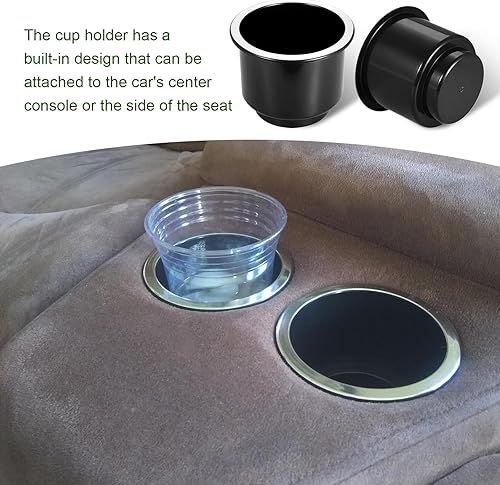 Miniatura 6 de UGSHY 2 portavasos incrustados para automóvil, 3.34 pulgadas de altura 3.54 pulgadas de diámetro, soporte estable de plástico a prueba de golpes,