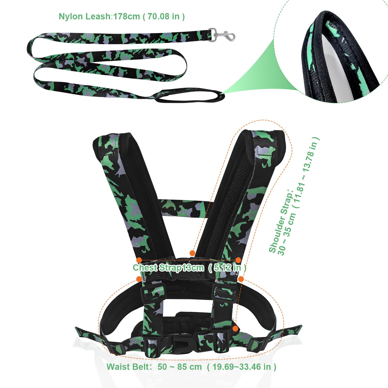 UIQVQIU Child Safety Walking Harness & Reins, Adjustable Harness with Leash for Children Playing Parent-Child Activities - Image 3