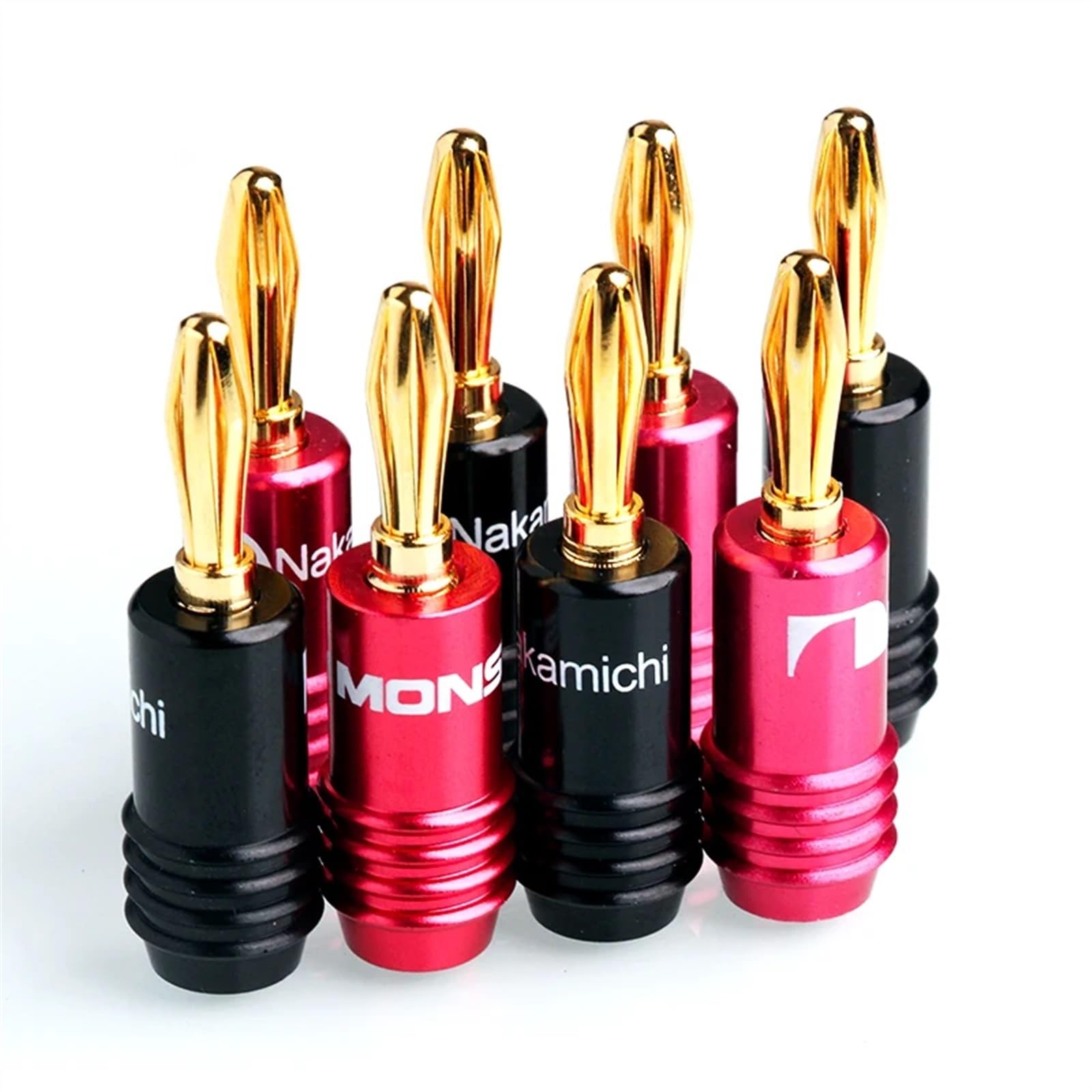 Connecteur d'interface plaqué Or 3.5mm, 10 pièces/lot, Terminal à tête Banane 3.5, 2 pièces Rouge, 2 pièces Noir(4pcs)