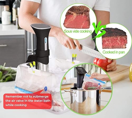 Miniatura 4 de Sous Vide - Bolsas reutilizables de 27 unidades, bolsas selladoras al vacío de alimentos sin BPA, bolsas de almacenamiento de alimentos, bolsas con